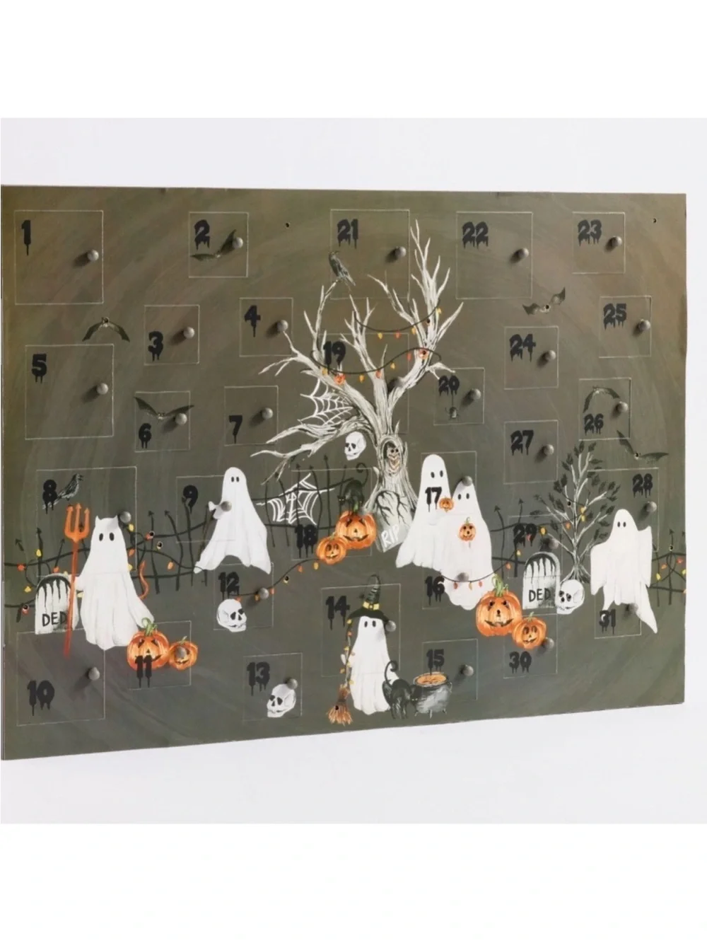 NWT Pottery Barn Extra Large Halloween Countdown Advent Calendar 24x7x3